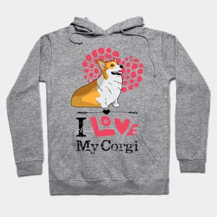 I Love Corgi White T-shirt Hoodie